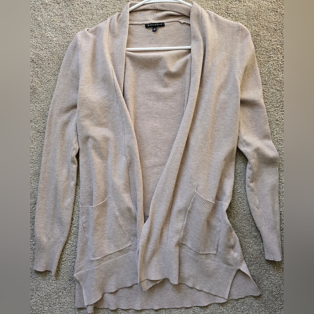 Staccato Beige Open Front Cardigan